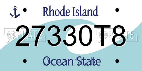 27330T8 Rhode Island License Plate
