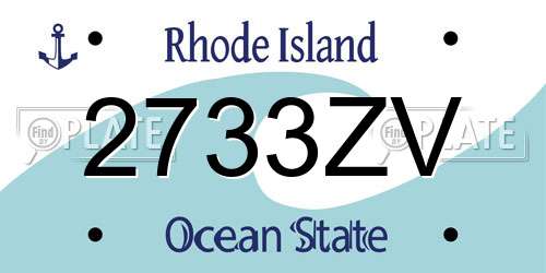 2733ZV Rhode Island License Plate