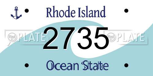2735 Rhode Island License Plate