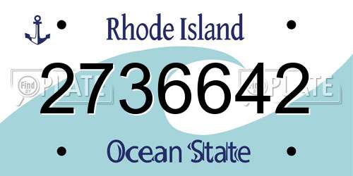 2736642 Rhode Island License Plate