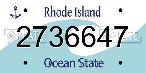 2736647 Rhode Island License Plate