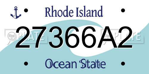 27366A2 Rhode Island License Plate
