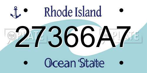 27366A7 Rhode Island License Plate