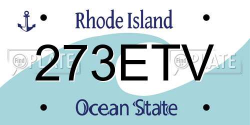 273ETV Rhode Island License Plate