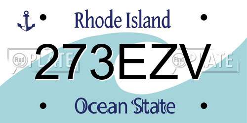 273EZV Rhode Island License Plate