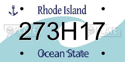 273H17 Rhode Island License Plate