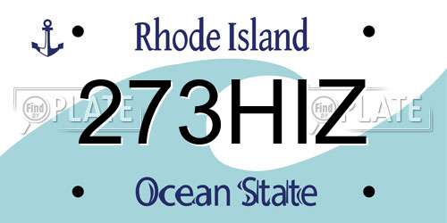 273HIZ Rhode Island License Plate