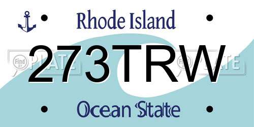 273TRW Rhode Island License Plate