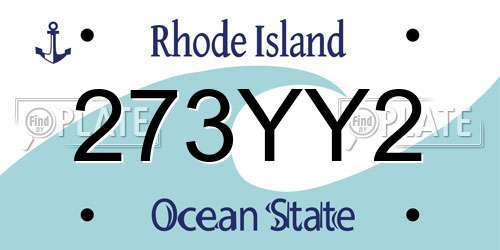 273YY2 Rhode Island License Plate