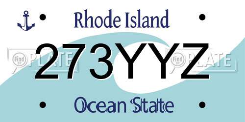 273YYZ Rhode Island License Plate