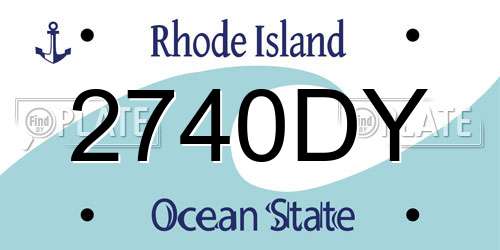 2740DY Rhode Island License Plate