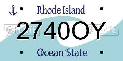 2740OY Rhode Island License Plate
