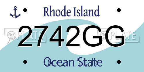 2742GG Rhode Island License Plate