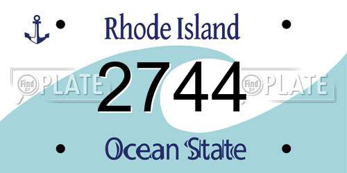 2744 Rhode Island License Plate