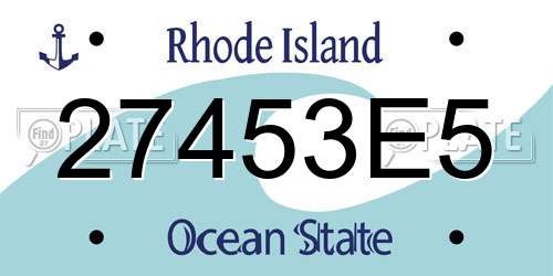 27453E5 Rhode Island License Plate