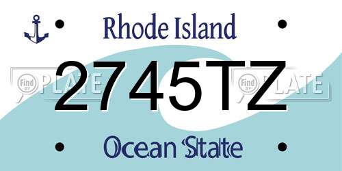 2745TZ Rhode Island License Plate