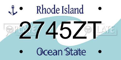 2745ZT Rhode Island License Plate