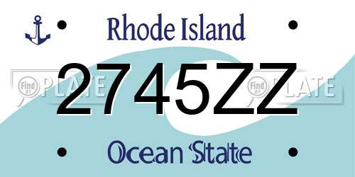 2745ZZ Rhode Island License Plate