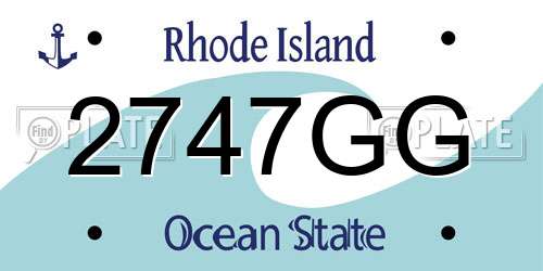 2747GG Rhode Island License Plate