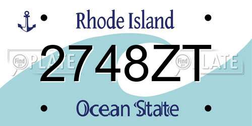 2748ZT Rhode Island License Plate