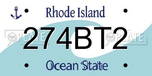 274BT2 Rhode Island License Plate