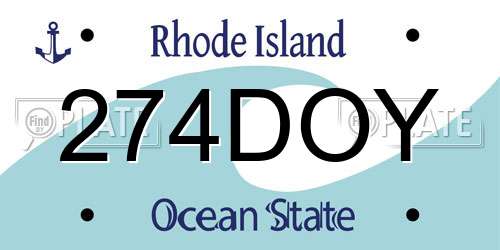 274DOY Rhode Island License Plate