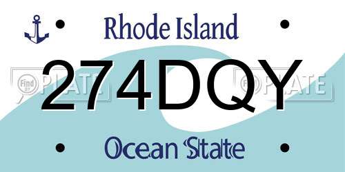 274DQY Rhode Island License Plate