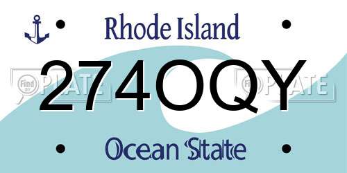 274OQY Rhode Island License Plate