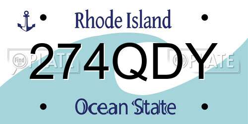 274QDY Rhode Island License Plate