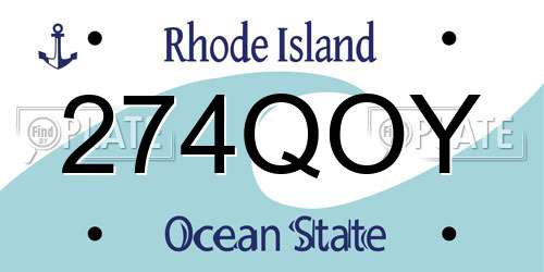 274QOY Rhode Island License Plate