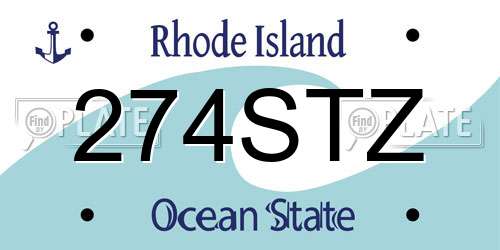 274STZ Rhode Island License Plate