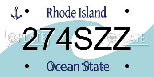 274SZZ Rhode Island License Plate