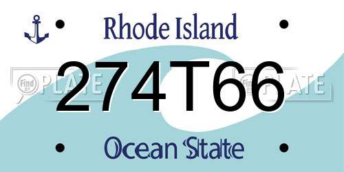 274T66 Rhode Island License Plate