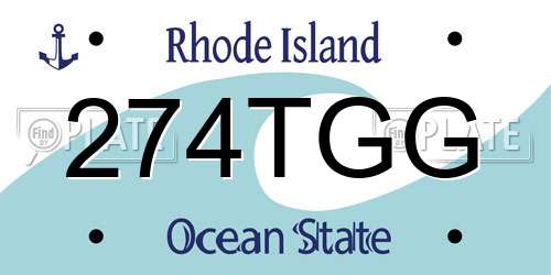 274TGG Rhode Island License Plate