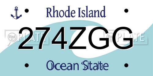 274ZGG Rhode Island License Plate