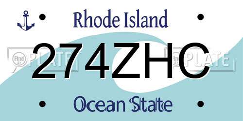 274ZHC Rhode Island License Plate