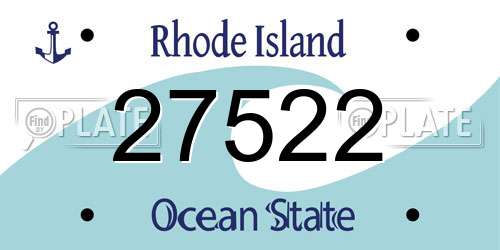 27522 Rhode Island License Plate