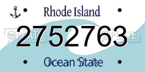 2752763 Rhode Island License Plate