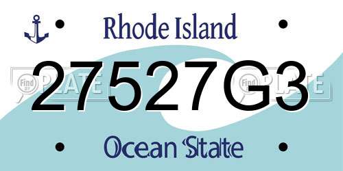 27527G3 Rhode Island License Plate