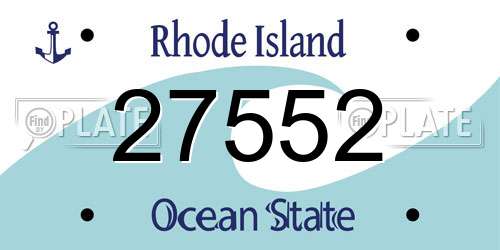 27552 Rhode Island License Plate