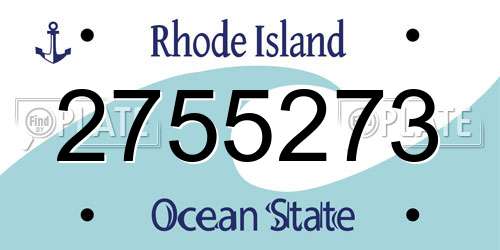 2755273 Rhode Island License Plate