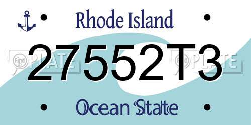 27552T3 Rhode Island License Plate