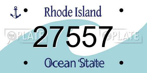 27557 Rhode Island License Plate
