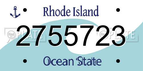 2755723 Rhode Island License Plate