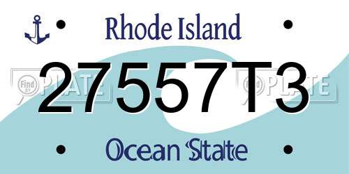 27557T3 Rhode Island License Plate