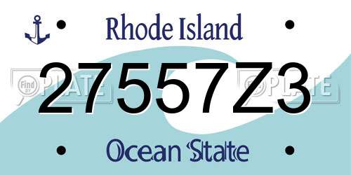27557Z3 Rhode Island License Plate