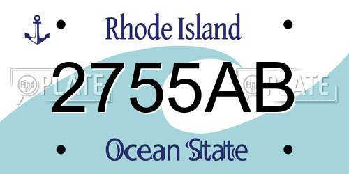 2755AB Rhode Island License Plate