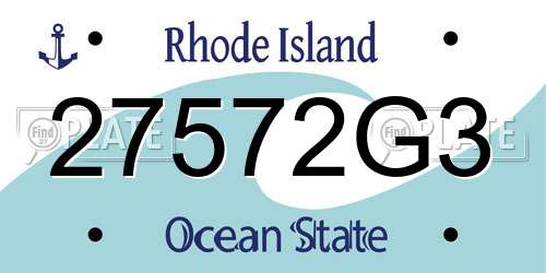 27572G3 Rhode Island License Plate