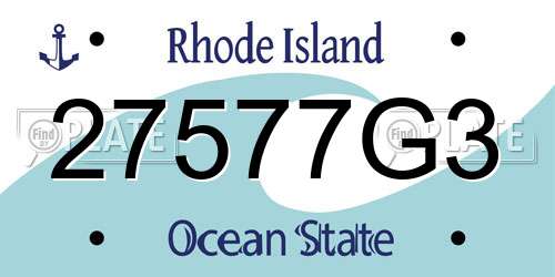 27577G3 Rhode Island License Plate