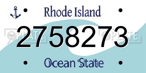 2758273 Rhode Island License Plate